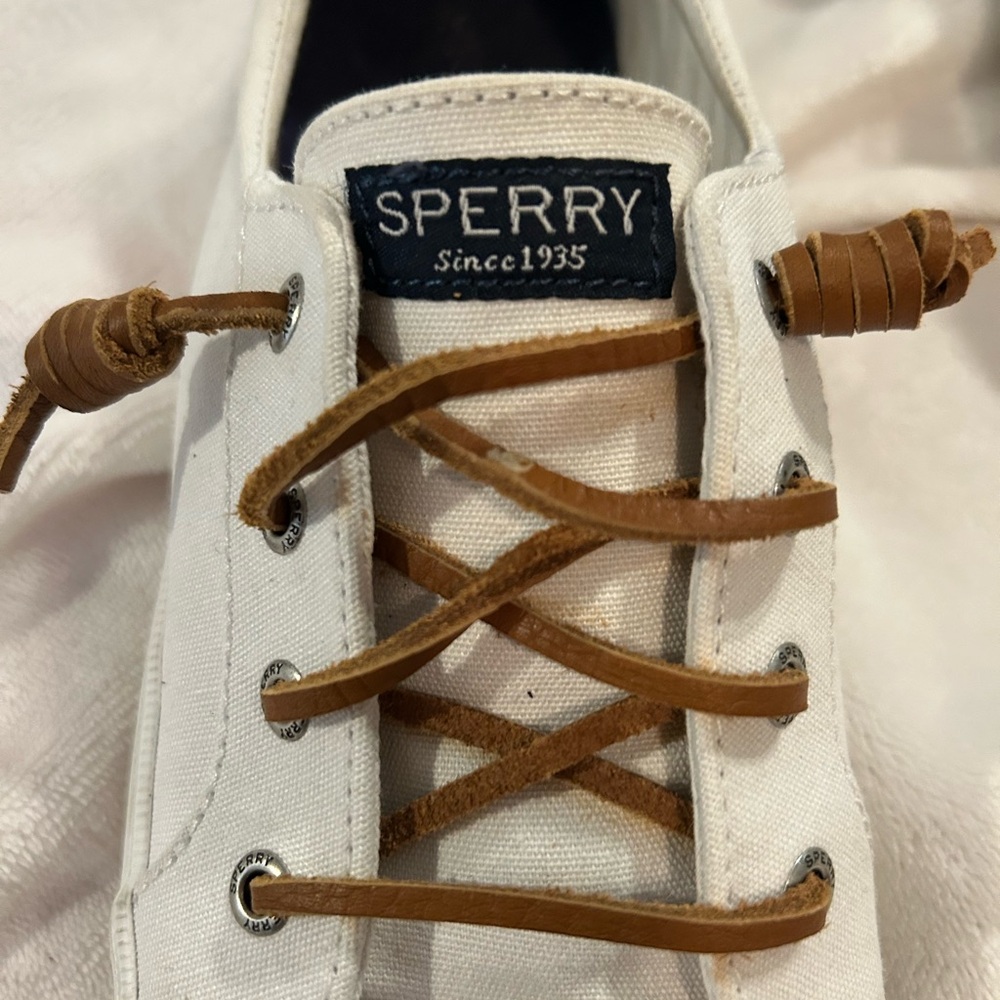 Sperry Canvas Sneakers with Tan Laces